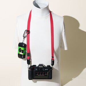 Red Diamond Pattern NylonCamera Strap w/ Peak Design Anchors Adjustable/ Fixed
